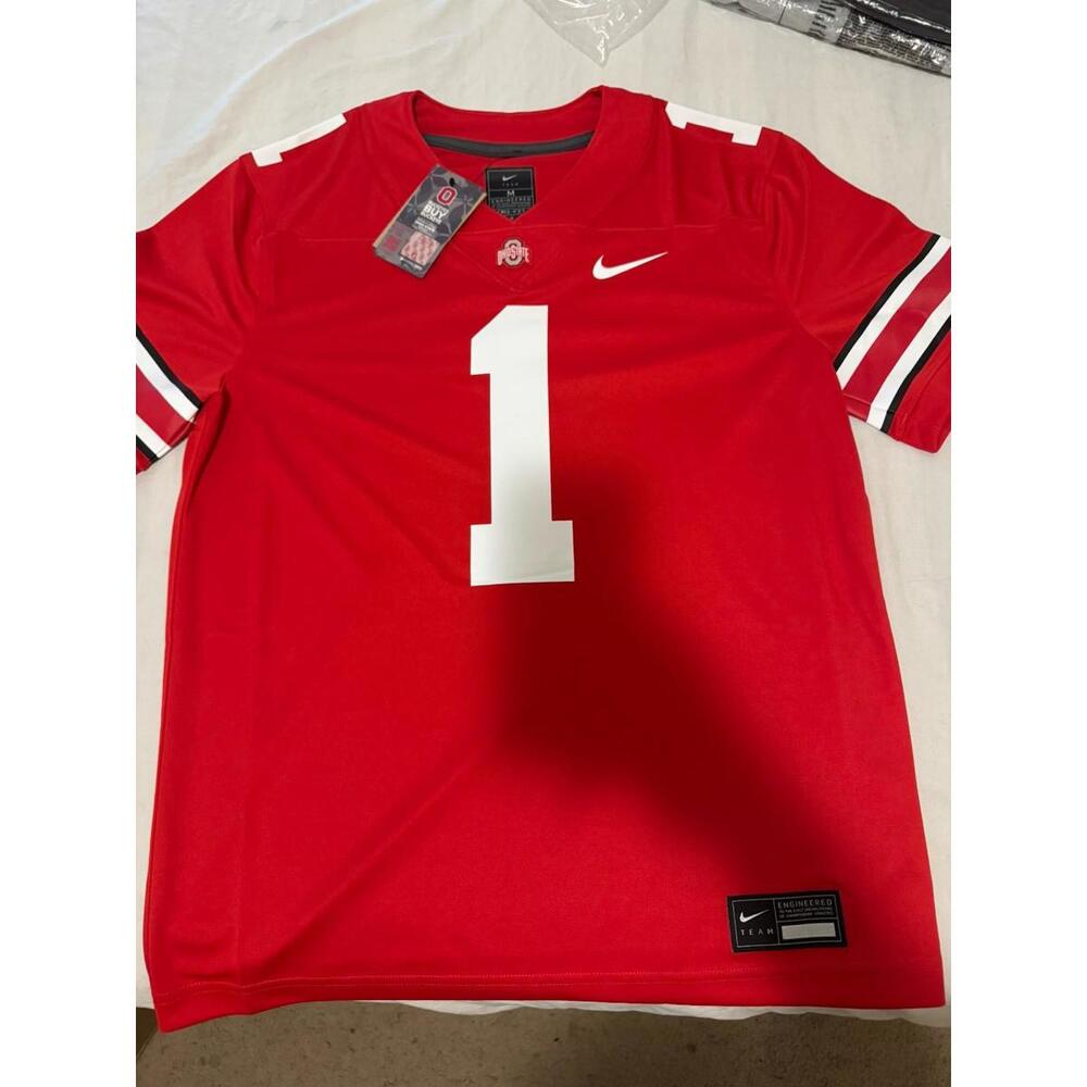 Nike #1 Scarlet Ohio State Buckeyes Game Jersey Size M (NEW)